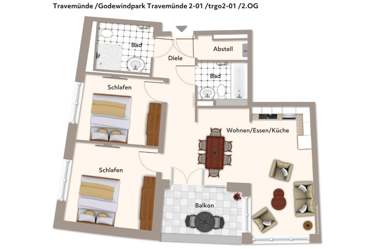 뤼베크 Godewindpark Travemuende Godewindpark Travemuende 2-01 아파트 외부 사진